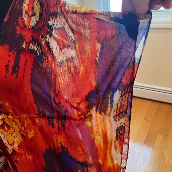 DASH by Kardashian bohemian orange blue yellow 2 piece kaftan dress size medium - Picture 9 of 16